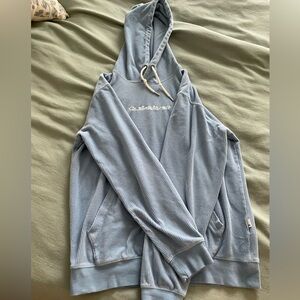 Quiksilver Pale Blue Corded Pullover Hoodie